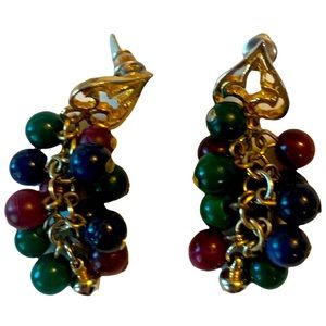 Earrings fleur de Lis beaded spike earrings